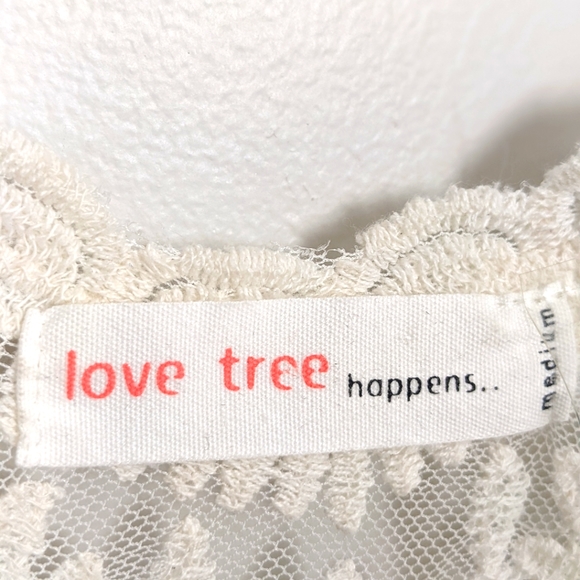 LOVE TREE | Ivory Sleeveless Blouse Tank Top | Size Medium - Picture 8 of 15